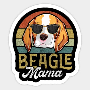 Retro Beagle Mama Women, Mothers Day Dog Mom Sticker